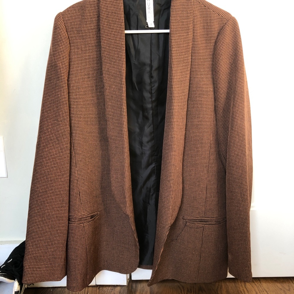 Brown and black business blazer